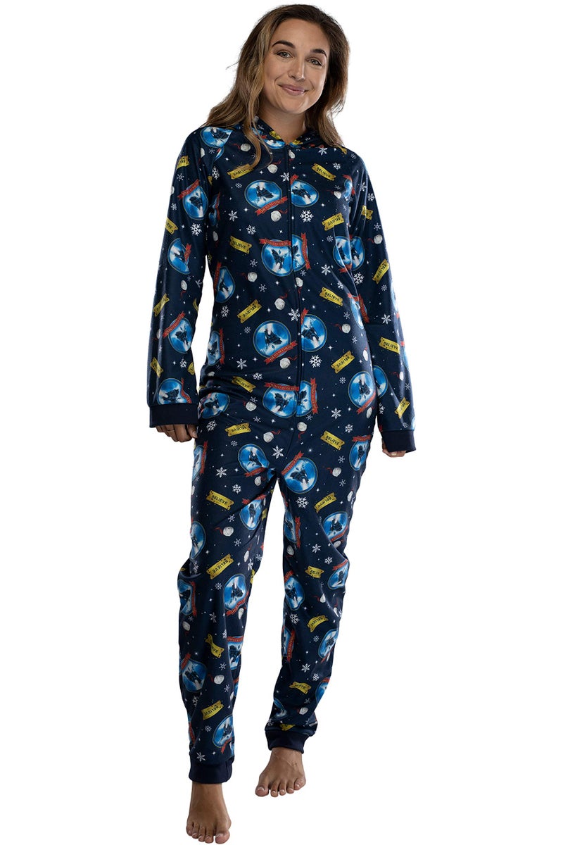 INTIMO Polar Express Adult Believe Hooded One-Piece Footless Sleeper Union Suit For Men and Women (L/XL) - Image 2